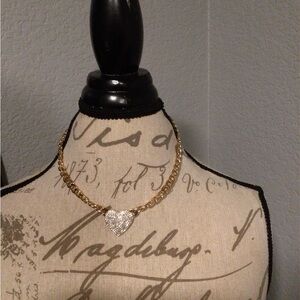 Gold fashion heart pendant necklace 18 inches new